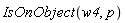 IsOnObject(w4, p)