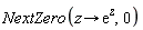 NextZero(proc (z) options operator, arrow; exp(z) end proc, 0)