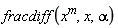 fracdiff(x^m, x, alpha)