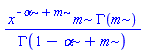 x^(-alpha+m)*m*GAMMA(m)/GAMMA(1-alpha+m)