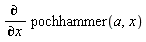 diff(pochhammer(a, x), x)