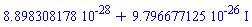 0.8898308178e-27+0.9796677125e-25*I