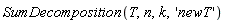 SumDecomposition(T, n, k, 'newT')