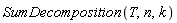 SumDecomposition(T, n, k)