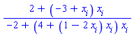 (2+(-3+x[i])*x[i])/(-2+(4+(1-2*x[i])*x[i])*x[i])