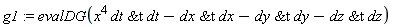 g1 := evalDG(x^4*`&t`(dt, dt)-`&t`(dx, dx)-`&t`(dy, dy)-`&t`(dz, dz))
