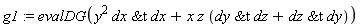 g1 := evalDG(y^2*`&t`(dx, dx)+x*z*(`&t`(dy, dz)+`&t`(dz, dy)))