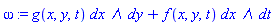 _DG([["form", P, 2], [[[1, 2], g(x, y, t)], [[1, 3], f(x, y, t)]]])