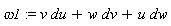 omega1 := v*du+w*dv+u*dw