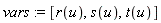 vars := [r(u), s(u), t(u)]