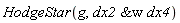 HodgeStar(g, `&w`(dx2, dx4))