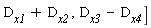 D[x1] +D[x2 ], D[x3] - D[x4]]