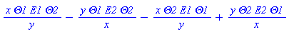 x*Theta1*E1*Theta2/y-y*Theta1*E2*Theta2/x-x*Theta2*E1*Theta1/y+y*Theta2*E2*Theta1/x