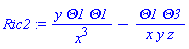 Ric2 := y*Theta1*Theta1/x^3-Theta1*Theta3/(x*y*z)