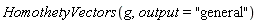 HomothetyVectors(g, output = "general")