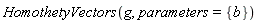 HomothetyVectors(g, parameters = {b})