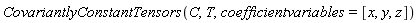 CovariantlyConstantTensors(C, T, coefficientvariables = [x, y, z])