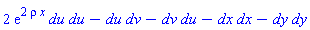 _DG([["tensor", M, [["cov_bas", "cov_bas"], []]], [[[1, 1], 2*exp(2*rho*x)], [[1, 2], -1], [[2, 1], -1], [[3, 3], -1], [[4, 4], -1]]])