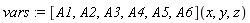 vars := ([A1, A2, A3, A4, A5, A6])(x, y, z)
