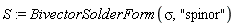 S := BivectorSolderForm(sigma, "spinor")