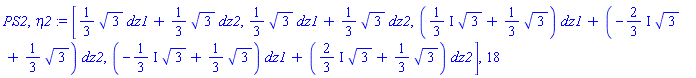 [_DG([["form", Spin, 1], [[[5], (1/3)*3^(1/2)], [[6], (1/3)*3^(1/2)]]]), _DG([["form", Spin, 1], [[[5], (1/3)*3^(1/2)], [[6], (1/3)*3^(1/2)]]]), _DG([["form", Spin, 1], [[[5], ((1/3)*I)*3^(1/2)+(1/3)*3^(1/2)], [[6], -((2/3)*I)*3^(1/2)+(1/3)*3^(1/2)]]]), _DG([["form", Spin, 1], [[[5], -((1/3)*I)*3^(1/2)+(1/3)*3^(1/2)], [[6], ((2/3)*I)*3^(1/2)+(1/3)*3^(1/2)]]])], 18