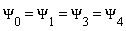 Psi[0] = Psi[1] and Psi[1] = Psi[3] and Psi[3] = Psi[4]