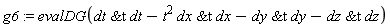 g6 := evalDG(`&t`(dt, dt)-t^2*`&t`(dx, dx)-`&t`(dy, dy)-`&t`(dz, dz))