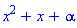 x^2+x+alpha