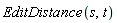 EditDistance(s, t)
