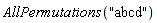 AllPermutations("abcd")