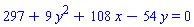 297+9*y^2+108*x-54*y = 0