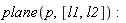 plane(p, [l1, l2])
