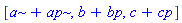 [a+ap, b+bp, c+cp]