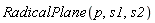 RadicalPlane(p, s1, s2)