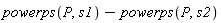 powerps(P, s1)-powerps(P, s2)