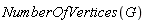 NumberOfVertices(G)