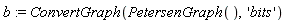 b := ConvertGraph(PetersenGraph(), 'bits')