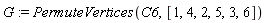 G := PermuteVertices(C6, [1, 4, 2, 5, 3, 6])