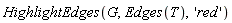 HighlightEdges(G, Edges(T), 'red')