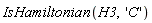 IsHamiltonian(H3, 'C')