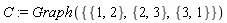 C := Graph({{1, 2}, {1, 3}, {2, 3}})