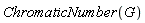 ChromaticNumber(G)