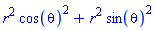 r^2*cos(theta)^2+r^2*sin(theta)^2