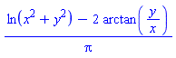 (ln(x^2+y^2)-2*arctan(y/x))/Pi