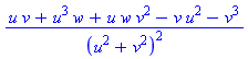 (u*v+u^3*w+u*w*v^2-v*u^2-v^3)/(u^2+v^2)^2