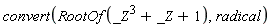 convert(RootOf(_Z^3+_Z+1), radical)