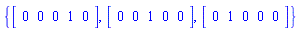 {vector([0, 0, 0, 1, 0]), vector([0, 0, 1, 0, 0]), vector([0, 1, 0, 0, 0])}
