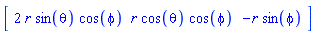 vector([2*r*sin(theta)*cos(phi), r*cos(theta)*cos(phi), -r*sin(phi)])