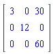 matrix([[3, 0, 30], [0, 12, 0], [0, 0, 60]])