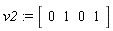 v2 := Vector[row](4, {(1) = 0, (2) = 1, (3) = 0, (4) = 1})